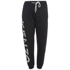 Kenzo Pantalon de survêtement imprimé en tricot de coton noir M.