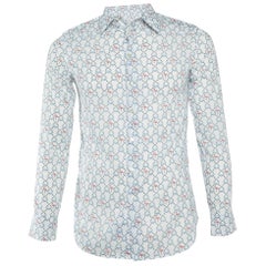 Etro Chemise à manches longues en coton imprimé flamingo blanc S