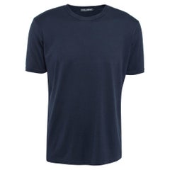 Dolce & Gabbana Navy Blue Cotton Jersey Crew Neck T-Shirt XXL