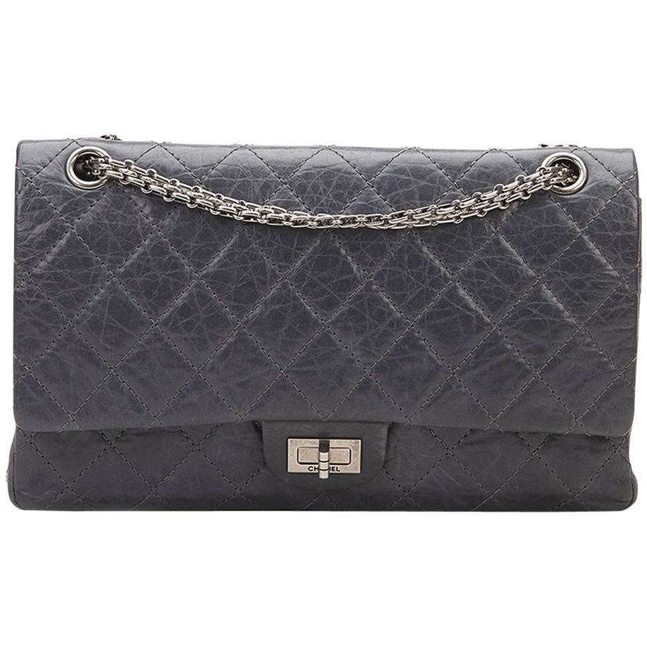 2000s Chanel Grey Quilted Calfskin 50th Anniversary 2.55 Reissue 226 Double Flap