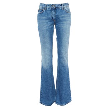 Off-White Blue Denim Flared Jeans
