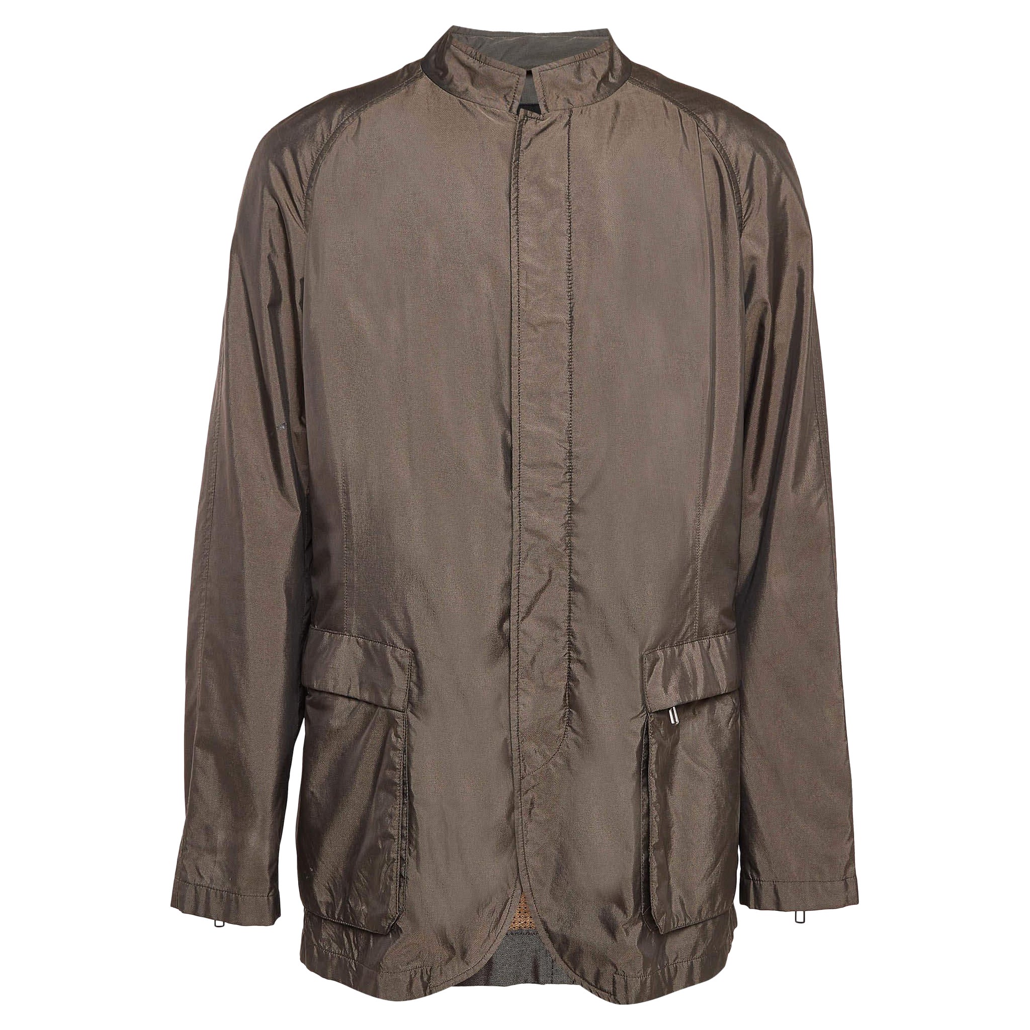 Giorgio Armani Giacca marrone in misto seta XXXL