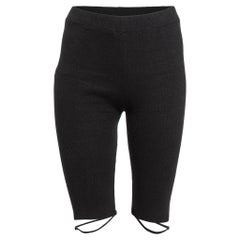 Jacquemus Pantalones cortos moteros de punto de canalé negro L