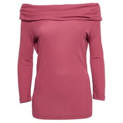 Moschino Cheap and Chic Pink Stretch Knit Off Shoulder Top L