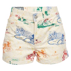 Gucci X Disney White Mickey Print Denim Shorts S