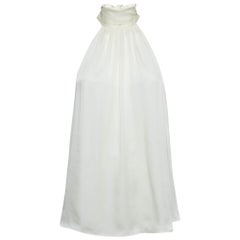 Zimmermann Blusa sin Mangas y Cuello Atado de Satén Blanco M