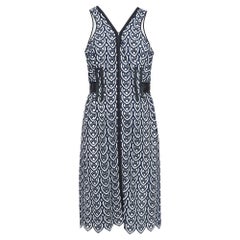 Self-Portrait Navy Blue Guipure Lace Midi Dress M