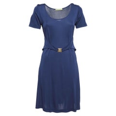 Versace Jeans Marineblaues Jersey-Minikleid M