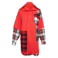 McQ Alexander McQueen Red Patchwork Giacca con cappuccio oversize M. I.