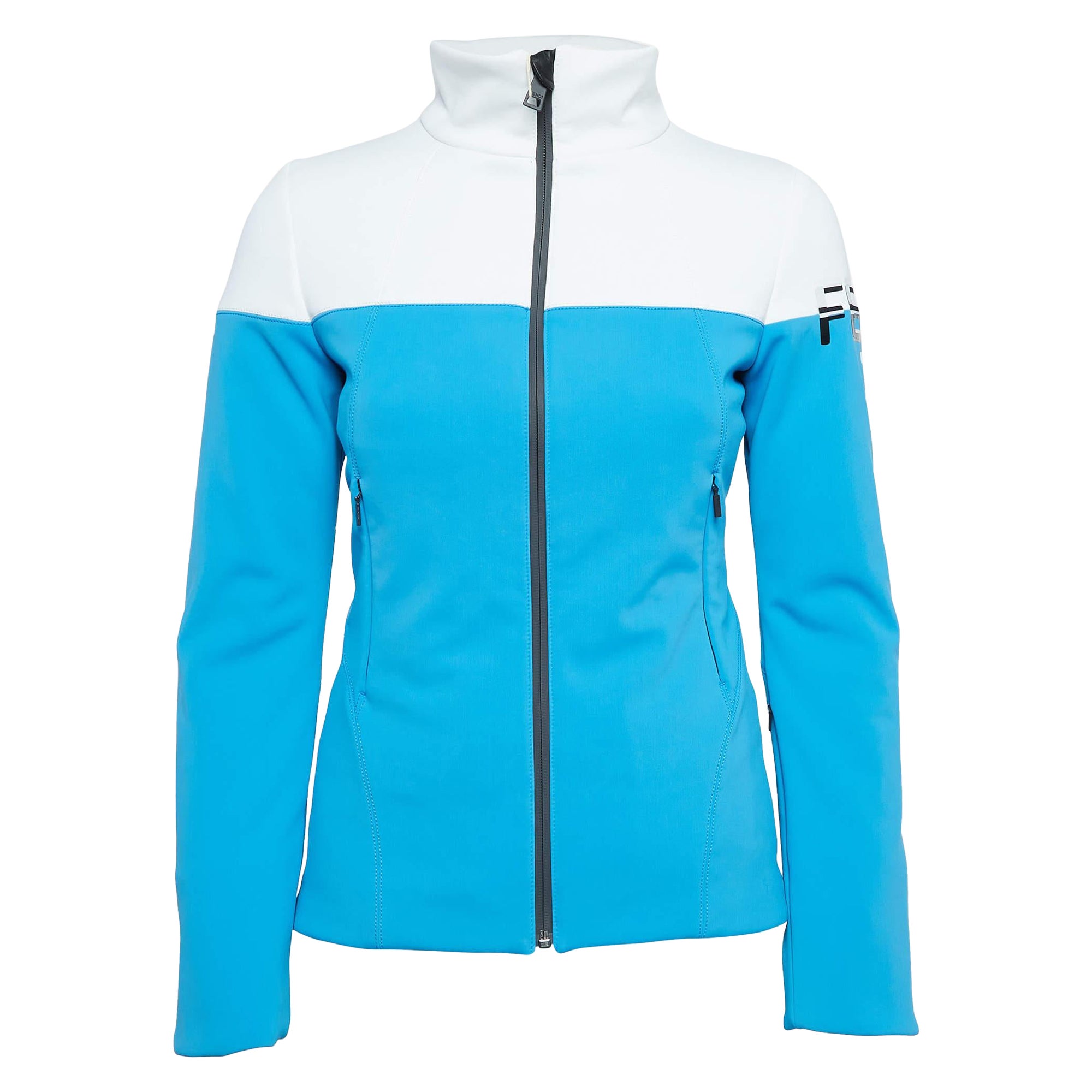 Fendi Blue/White Synthetic Padded Ski Jacket S For Sale