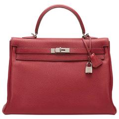 2010 Hermes Rubis Clemence Leather Kelly 35cm