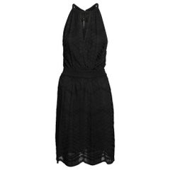 M Missoni - Vestito midi senza maniche in maglia nera S.I.M.