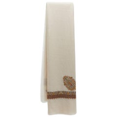 Loro Piana Châle à fleurs en cachemire crème
