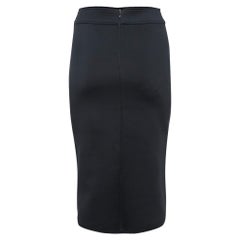 Sandro Black Neoprene Pencil Skirt S