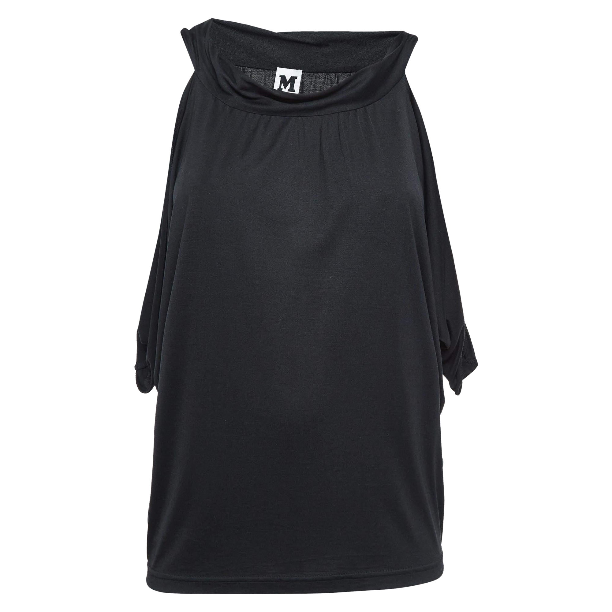 M Missoni Black Jersey Sleeveless Blouse S For Sale