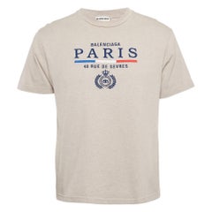 T-shirt Balenciaga gris brodé en jersey de coton XS