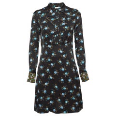 Sandro Black - Robe courte en satin imprimé floral S