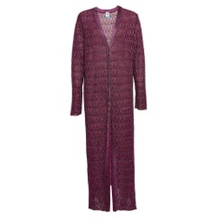 M Missoni Purple Lurex Knit Long Sleeve Cover-Up XL