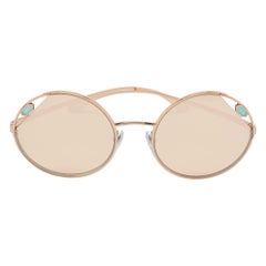 Bvlgari Rose Gold Mirrored BV 6159 Round Sunglasses (lunettes de soleil rondes)