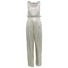Ensemble pantalon et haut en jersey métallisé Balmain M