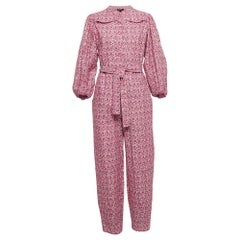 Maje Mono de algodón con mangas abullonadas Imprime Fleu rosa M