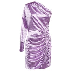 Maje Lila Strass verziertes asymmetrisches Minikleid aus Stretch-Satin XL