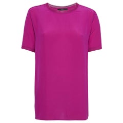 Gucci Magenta Pink Silk Open Back T-Shirt S