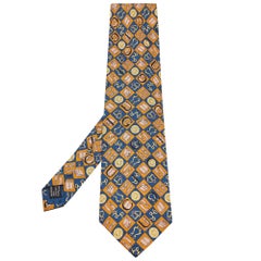 Gucci Yellow Printed Silk Traditional Tie