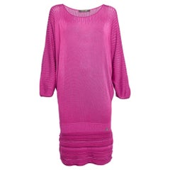 Roberto Cavalli Mini Vestido de Punto Rosa con Manga Dolman M