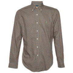 Ralph Lauren - Chemise boutonnée à carreaux bleu/orange M