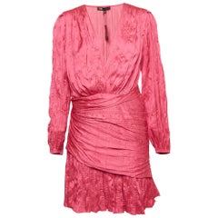 Mini vestido drapeado de crepé rosa L de Maje