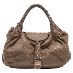 Fendi Grey Leather Spy Hobo