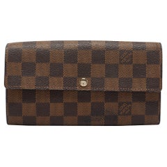 Louis Vuitton - Portefeuille Sarah en toile damier ébène