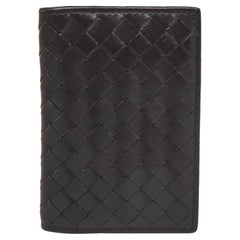 Bottega Veneta Brown Intrecciato Leather Business Card Case