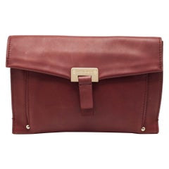Jimmy Choo Burgundy Leather Flap Clutch
