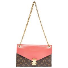 Louis Vuitton Litchi Monogram Canvas Pallas Chain Bag
