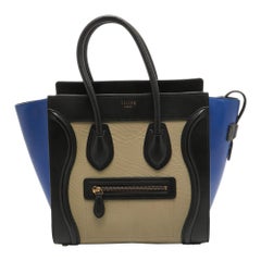Celine Tricolor Leather Micro Luggage Tote