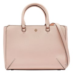 Tory Burch Peach Leather Robinson Tote