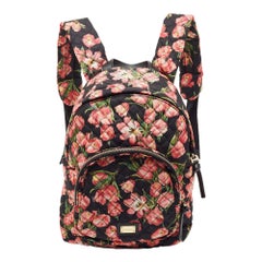 Dolce & Gabbana Multicolor Floral Nylon and Leather Backpack