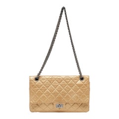 Chanel Gold Quilted Aged Leather Reissue 2.55 Classic 226 Flap Bag