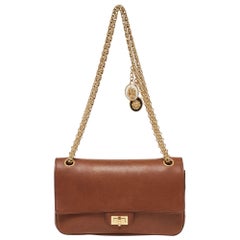 Chanel Brown Leather Nude Reissue 2.55 Medals 226 Flap Bag