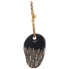 Alexander McQueen Black Leather Embellished Clam Chain Clutch