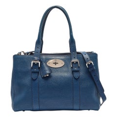 Mulberry Blue Leather Bayswater Double Zip Tote