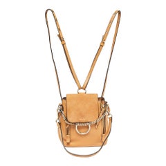 Chloe Tan Leather and Suede Mini Faye Daye Backpack