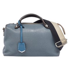 Fendi Blue/Beige Leather Medium By The Way Bag