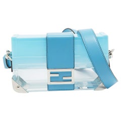 Fendi Ombre Blue Plexiglass and Leather Mini Trunk Baguette