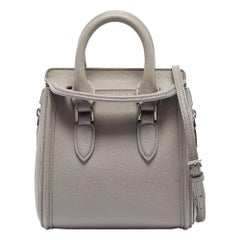 Alexander McQueen Grey Leather Mini Heroine Shoulder Bag