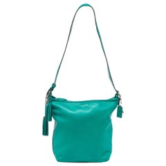 Coach Green Leather Legacy Tassel Bucket Bag