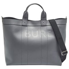 Burberry Ash Grey Leather Ormond Tote