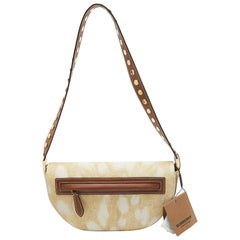 Burberry Beige Calf Hair Small Studded Olympia Shoulder Bag